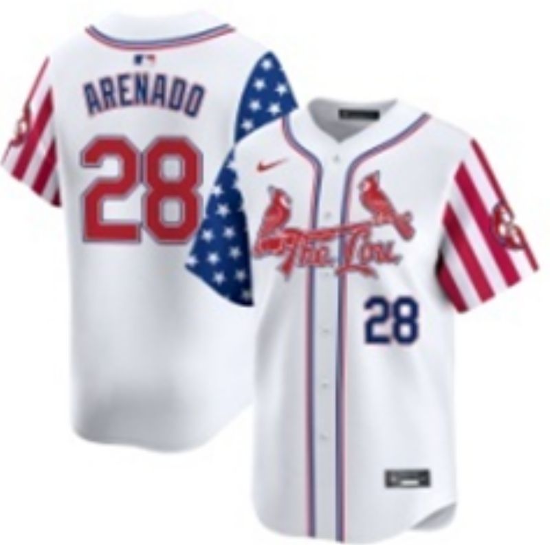 Men 2025 St.Louis Cardinals #28 Arenado White a generation of national flags Joint Name Nike MLB Jersey style 1